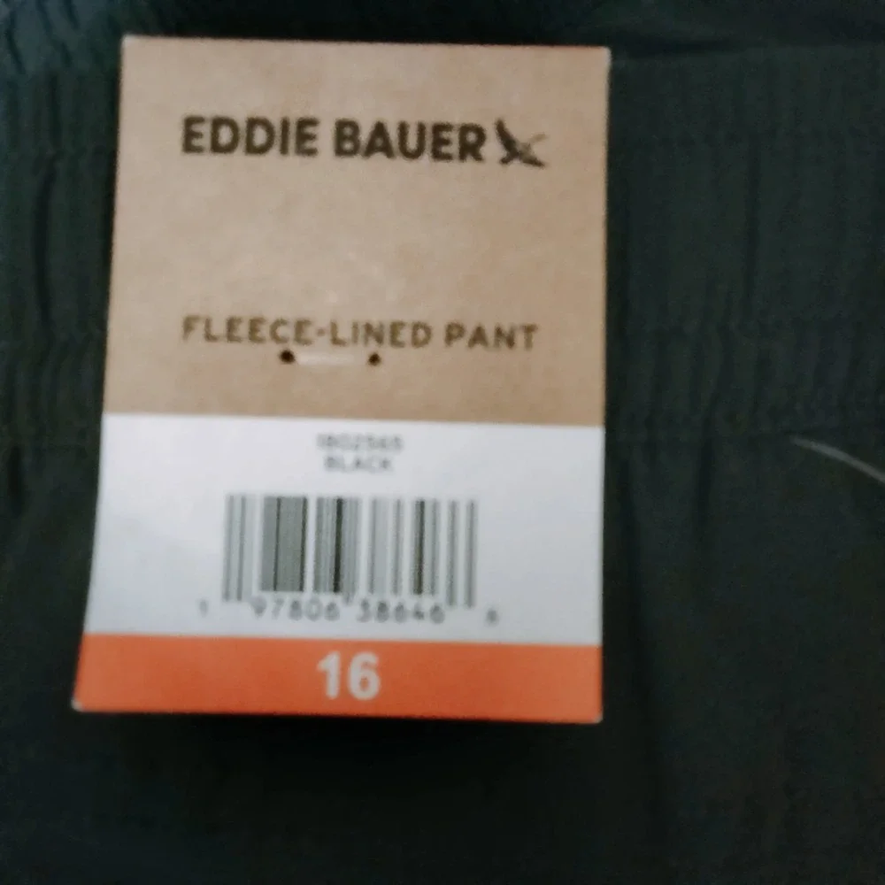 Eddie Bauer Women's Fleece Lined Pants Size‎ 16 Joggers Zip Pockets Drawstring
